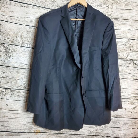 Michael Strahan Men's 52R Black 2-Button Blazer Classic Formal - Picture 1 of 5